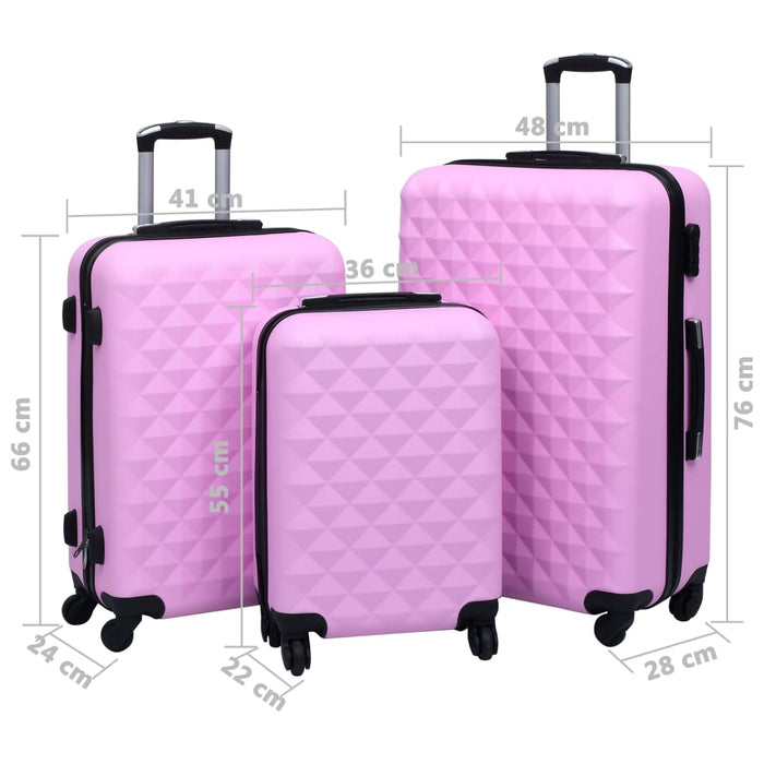 Hardcase Trolley Set 3 pcs Pink ABS