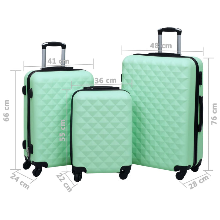 Hardcase Trolley Set 3 pcs Mint ABS