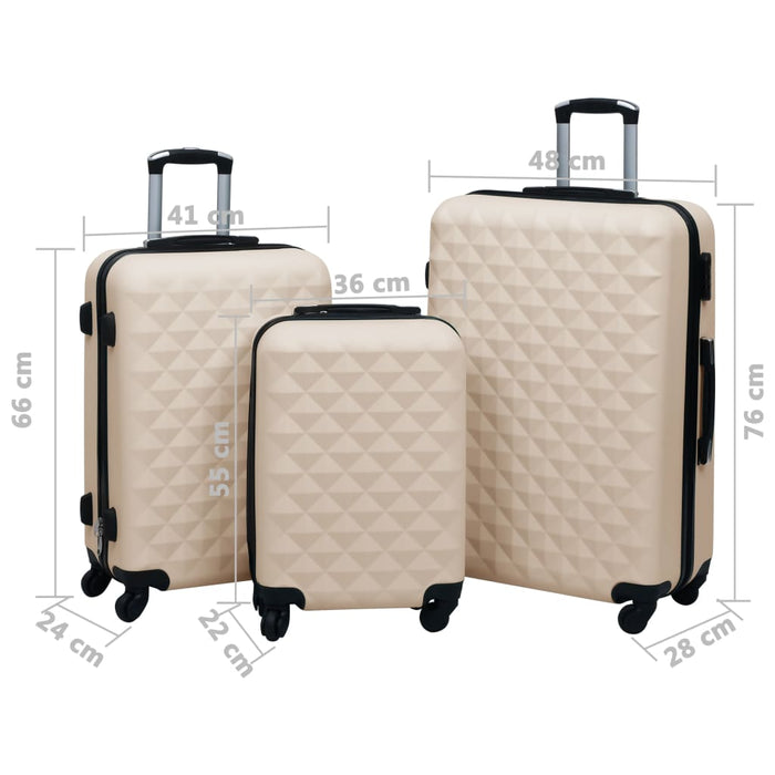 Hardcase Trolley Set 3 pcs Gold ABS