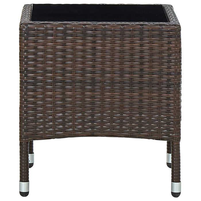 Garden Table Brown 40x40x45 cm Poly Rattan