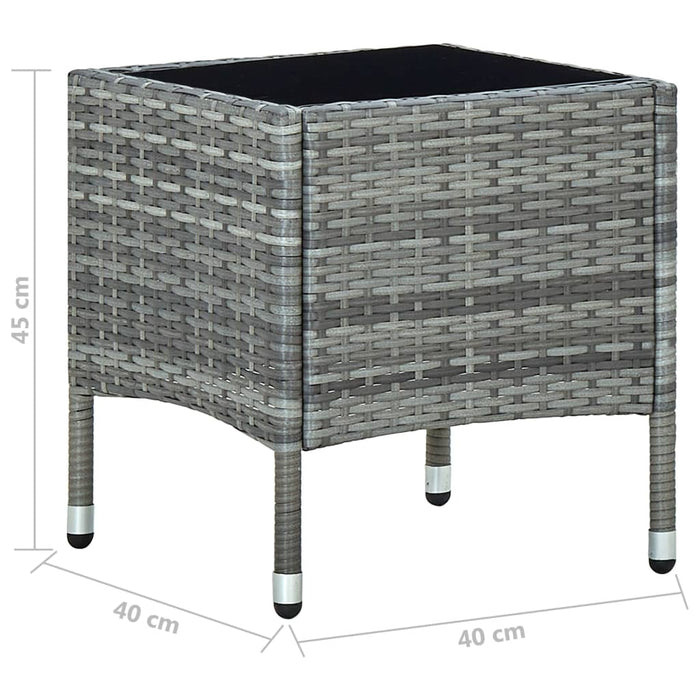 Градинска Маса Сива 40x40x45 см полиратан