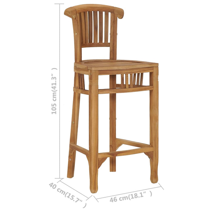 Bar Chair Solid Teak Wood