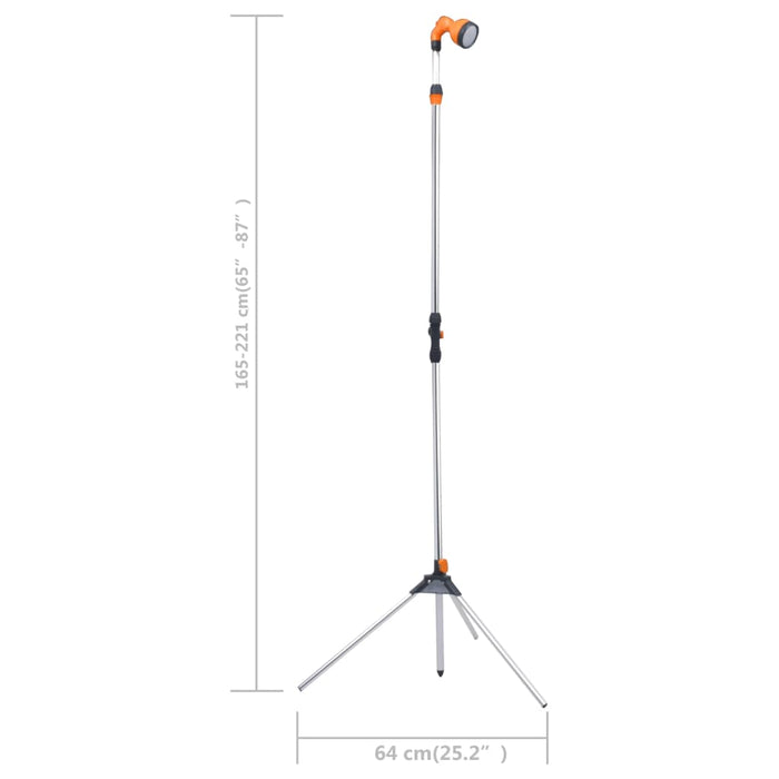 Duș de grădină cu trepied 221 cm aluminiu