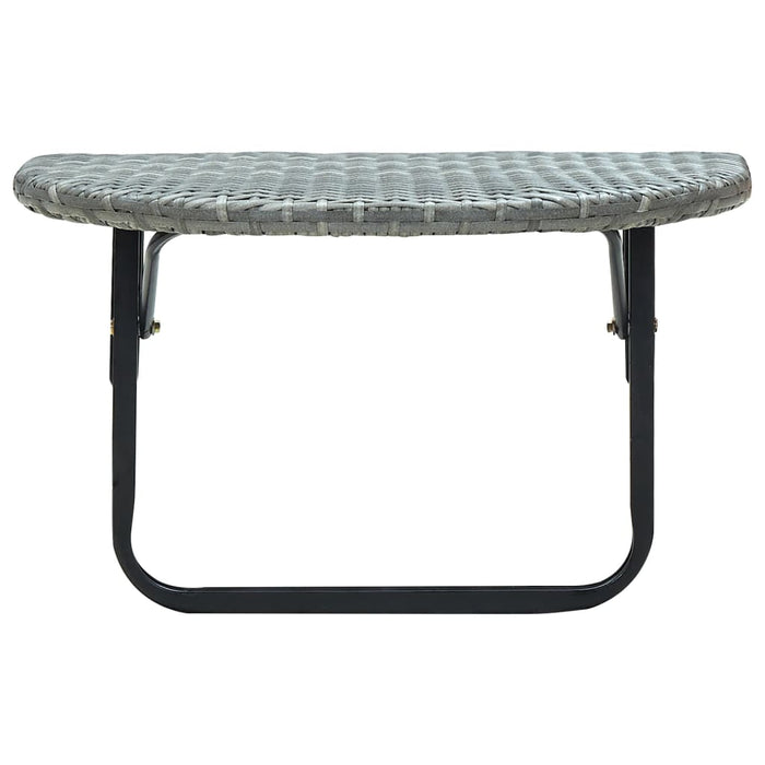 Balcony Table Grey 60x60x40 cm Poly Rattan