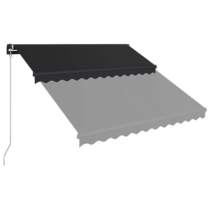 Manual Retractable Awning with LED 300x250 cm Anthracite