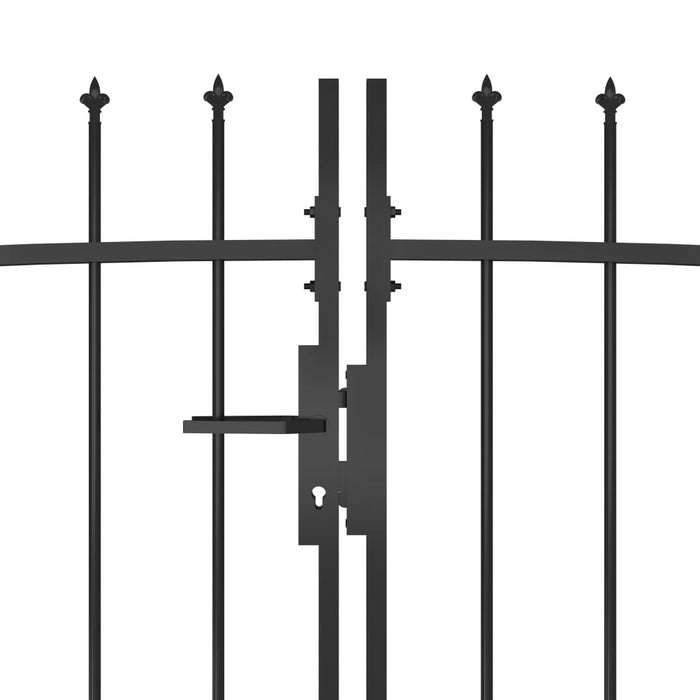 Garden Fence Gate with Spear Top 5x1.5 m Black