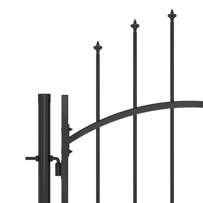 Garden Fence Gate with Spear Top 5x1.5 m Black