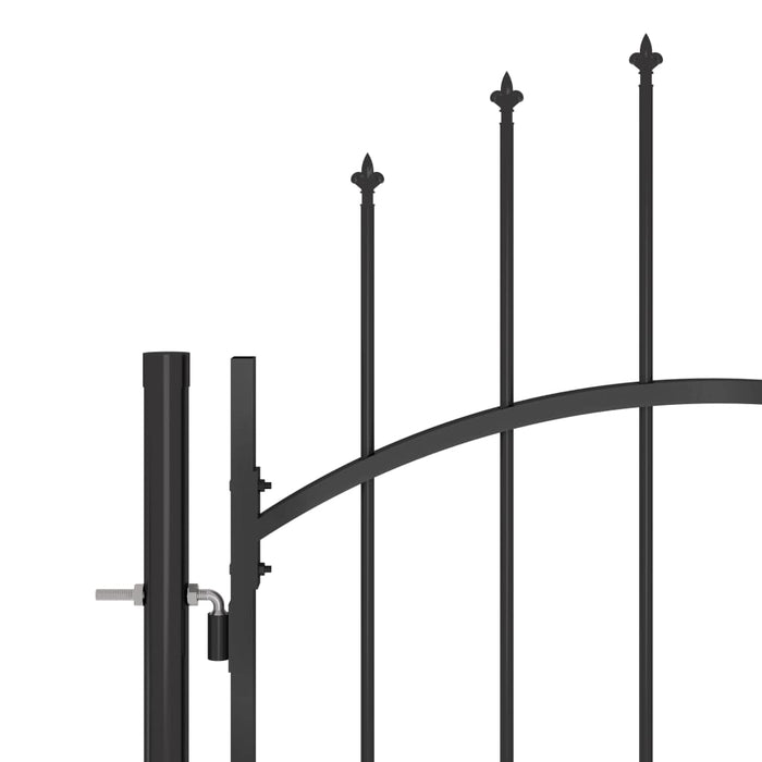 Garden Fence Gate with Spear Top 5x2.45 m Black