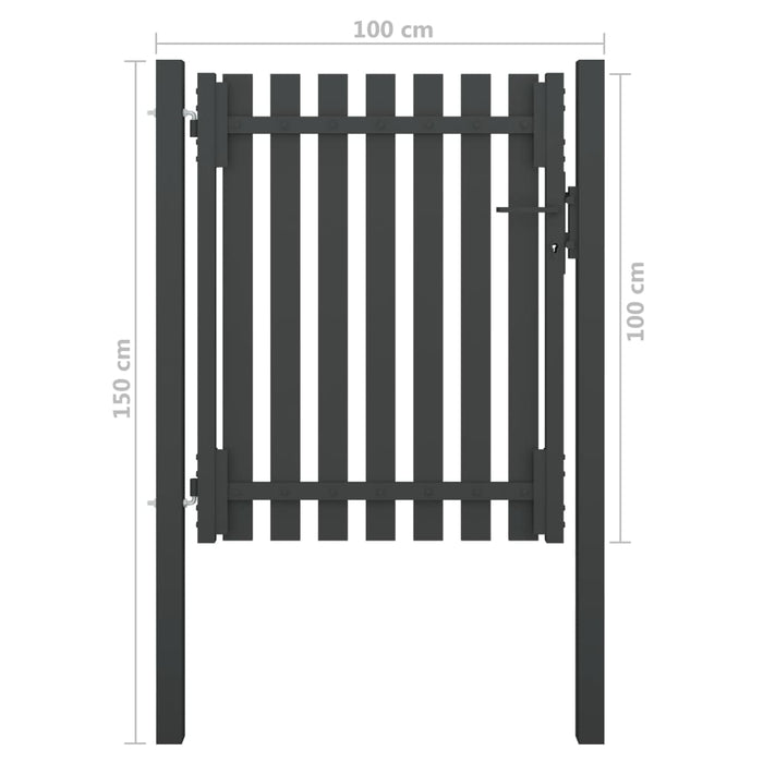 Garden Fence Gate Steel 1x1.5 m Anthracite