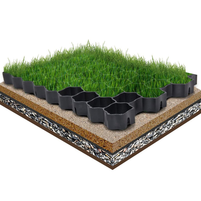 Grile pentru iarba 16 buc Negru 60x40x3 cm Plastic