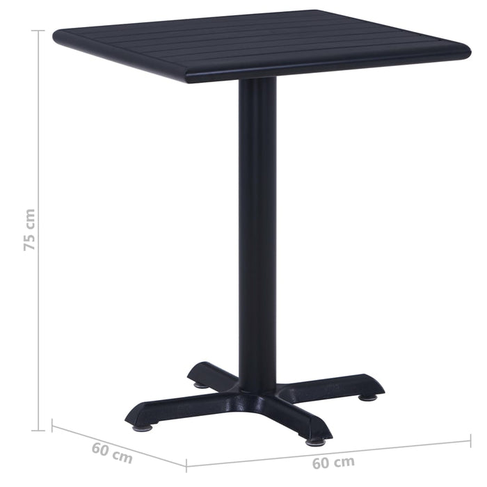 Garden Table  Black 60x60x75 cm