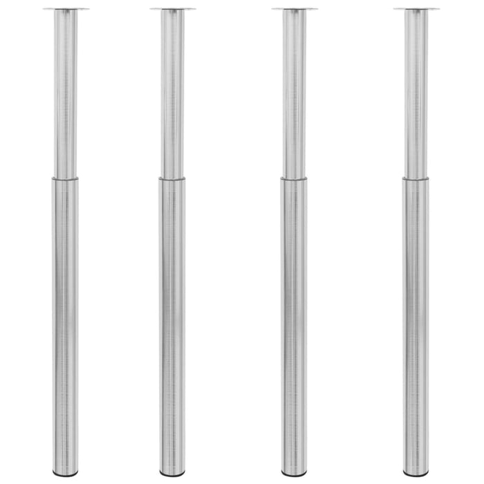 Telescopic Table Legs 4 pcs Brushed Nickel 710 mm-1100 mm