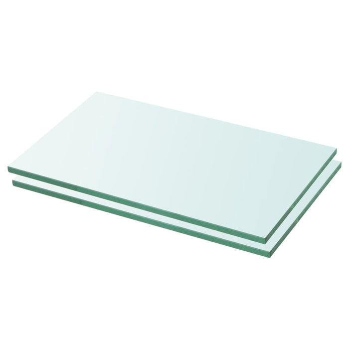 Shelves 2 pcs Panel Glass Clear 30x12 cm