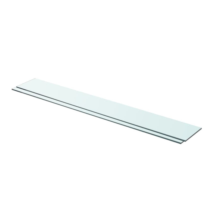 Shelves 2 pcs Panel Glass Clear 90x12 cm