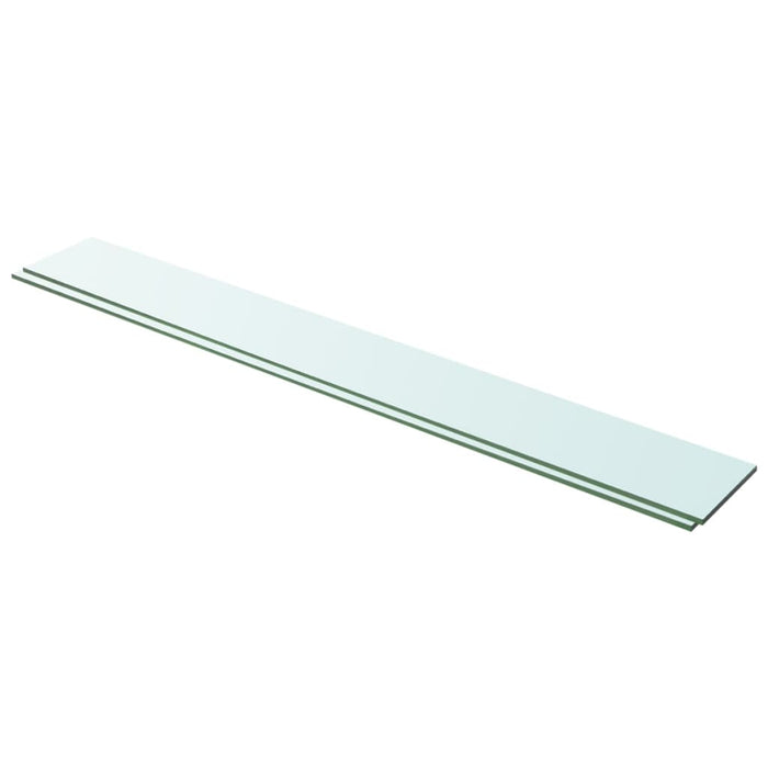 Shelves 2 pcs Panel Glass Clear 100x12 cm