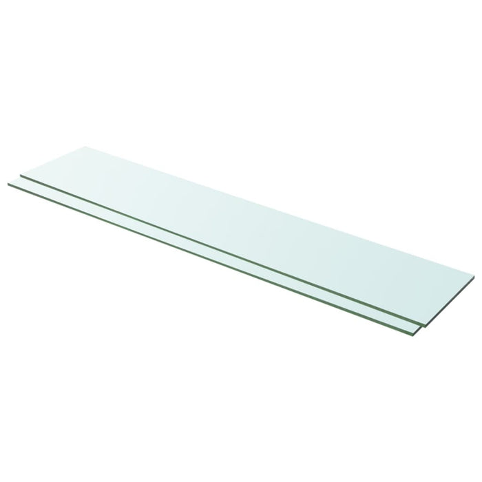 Shelves 2 pcs Panel Glass Clear 100x20 cm