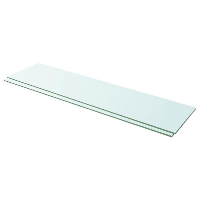 Shelves 2 pcs Panel Glass Clear 100x25 cm