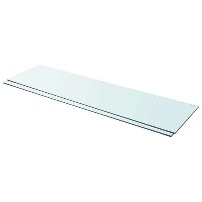 Shelves 2 pcs Panel Glass Clear 110x30 cm