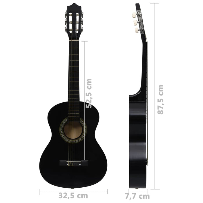 Classical Guitar for Beginner and Kids Black 1/2 34"