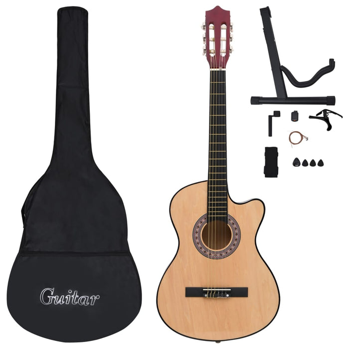 12 Piece Western Acoustic Cutaway Guitar Set with 6 Strings 38