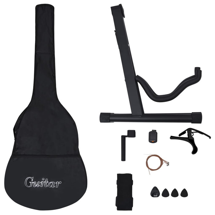 12 Piece Western Acoustic Cutaway Guitar Set with 6 Strings 38