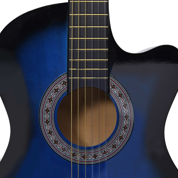 Chitară clasică cutaway occidentală cu 6 corzi Blue Shaded 38