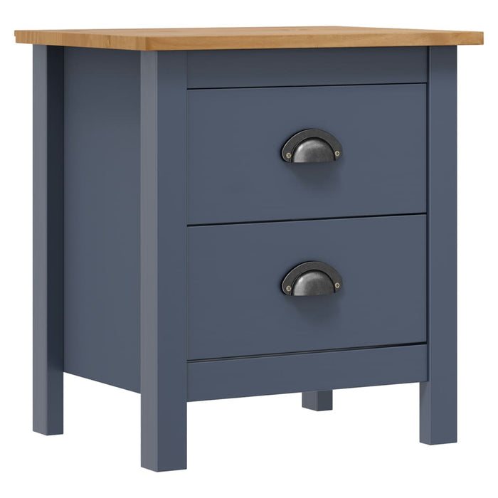 Bedside Cabinet Hill Grey 46x35x49.5 cm Solid Pine Wood