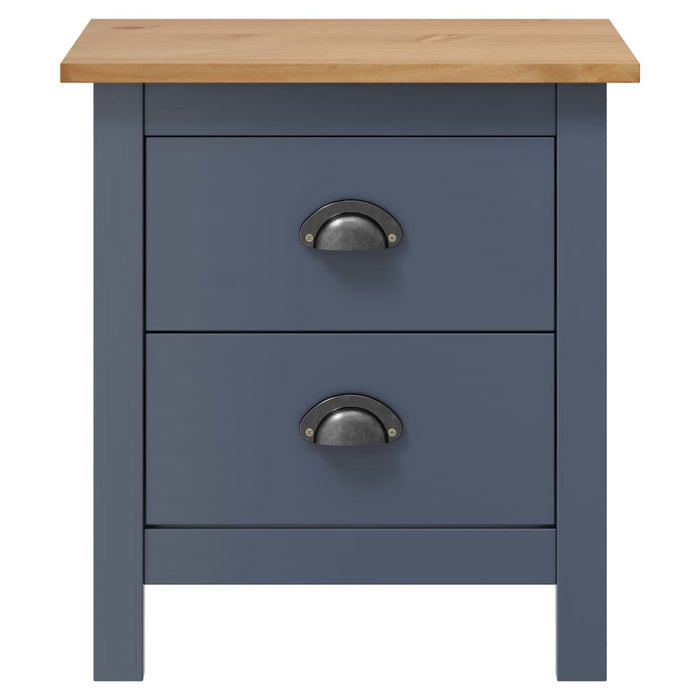 Bedside Cabinet Hill Grey 46x35x49.5 cm Solid Pine Wood