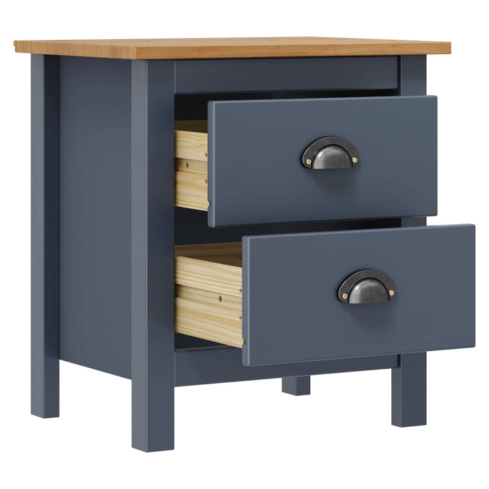 Bedside Cabinet Hill Grey 46x35x49.5 cm Solid Pine Wood