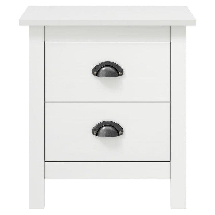 Bedside Cabinet Hill 2 pcs White 46x35x49.5 cm Solid Pine Wood