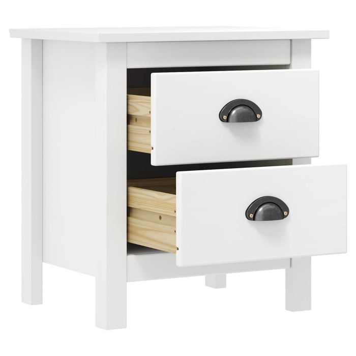 Bedside Cabinet Hill 2 pcs White 46x35x49.5 cm Solid Pine Wood