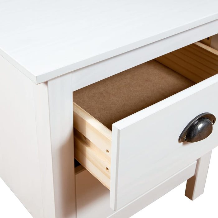 Bedside Cabinet Hill 2 pcs White 46x35x49.5 cm Solid Pine Wood