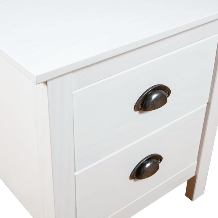 Bedside Cabinet Hill 2 pcs White 46x35x49.5 cm Solid Pine Wood