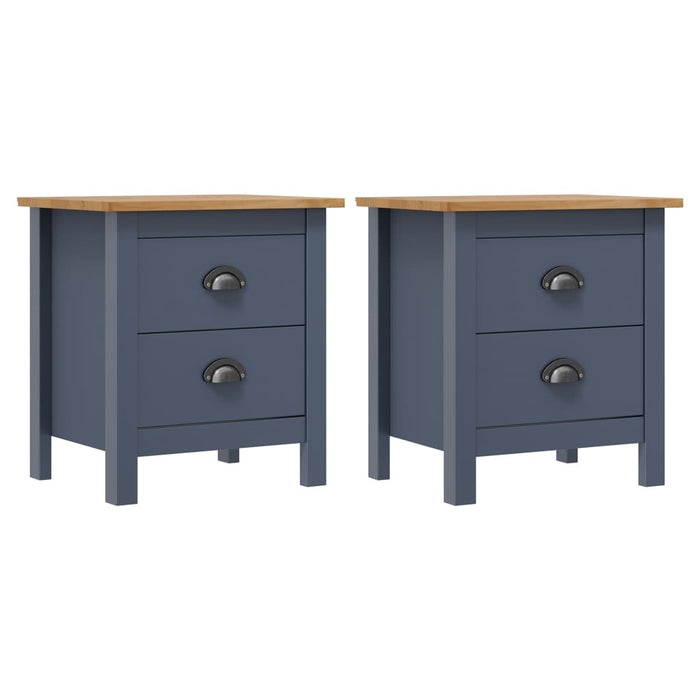 Bedside Cabinets Hill 2pcs Grey 46x35x49.5 cm Pine Wood