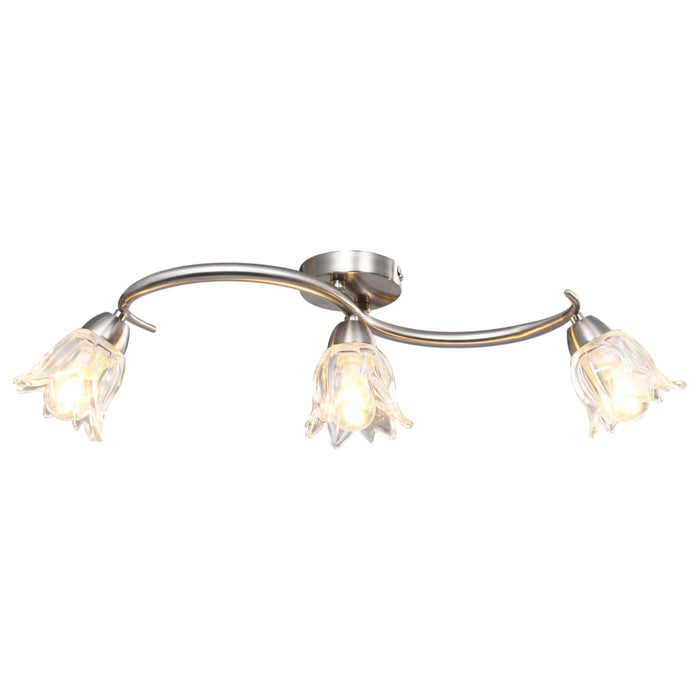 Ceiling Lamp with Transparent Glass Shades for 3 E14 Bulbs Tulip