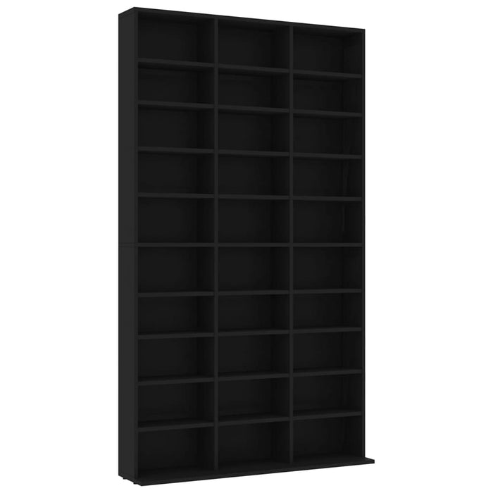 CD Cabinet Black 102x16x177.5 cm Engineered Wood