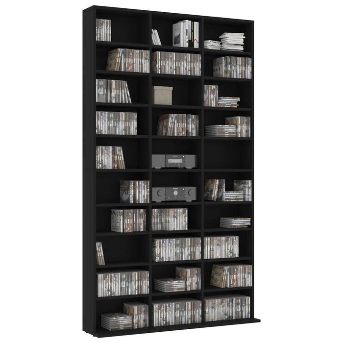 CD Cabinet Black 102x16x177.5 cm Engineered Wood