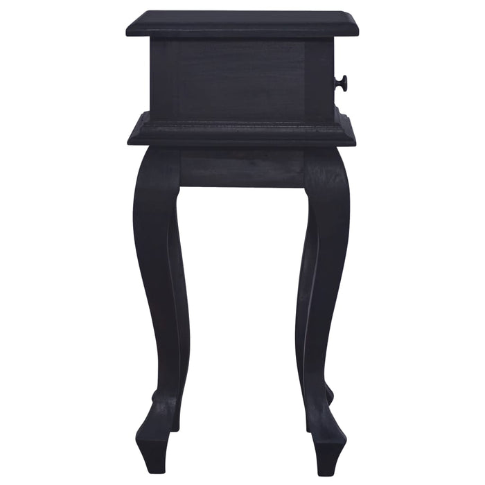 Bedside Table Light Black Coffee 35x30x60cm Solid Mahogany Wood