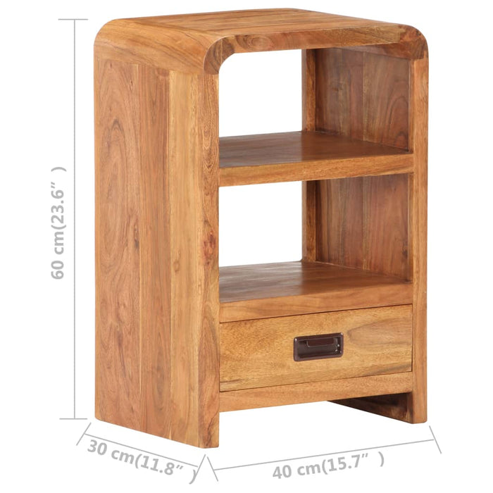 Bedside Table 40x30x60 cm Solid Acacia Wood Honey Finish