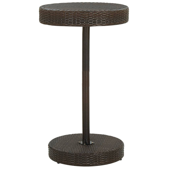 Garden Table Brown 60.5x106 cm Poly Rattan