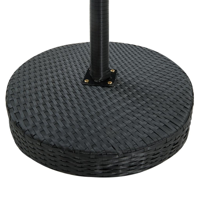 Garden Table Black 60.5x106 cm Poly Rattan