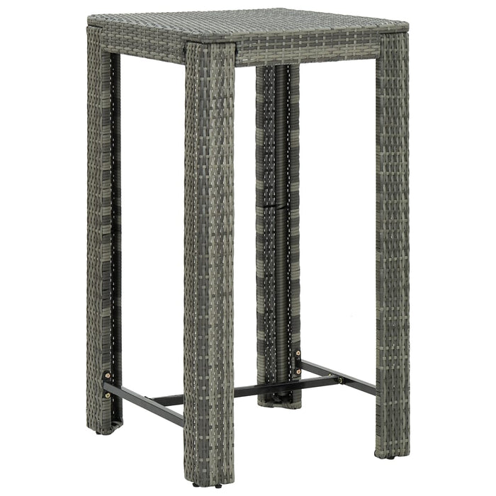 Garden Bar Table Grey 60.5x60.5x110.5 cm Poly Rattan