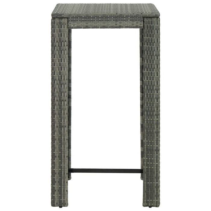 Garden Bar Table Grey 60.5x60.5x110.5 cm Poly Rattan