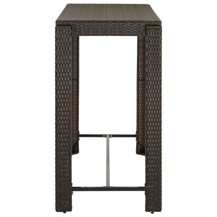 Garden Bar Table Brown 140.5x60.5x110.5 cm Poly Rattan