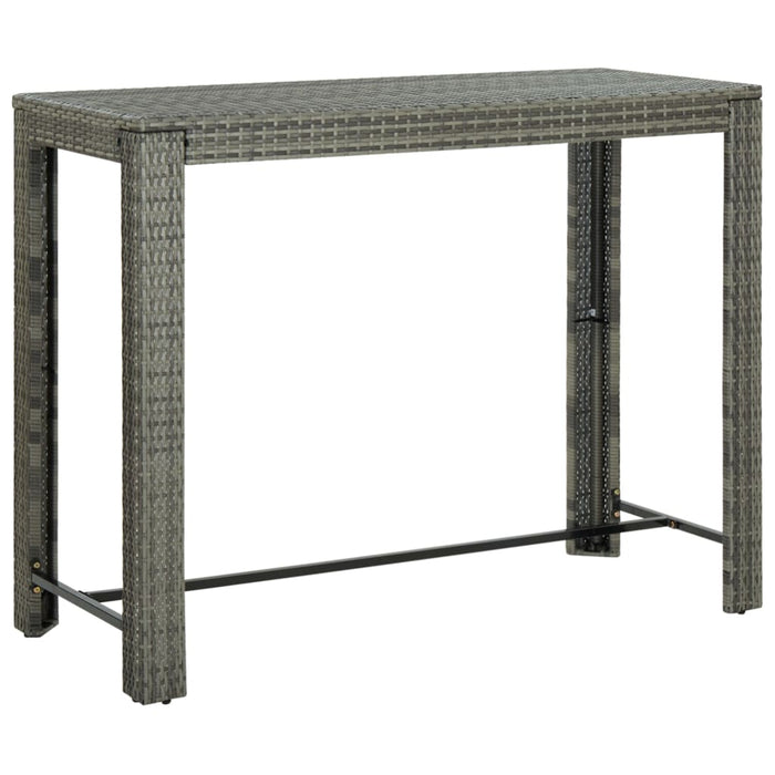 Garden Bar Table Grey 140.5x60.5x110.5 cm Poly Rattan