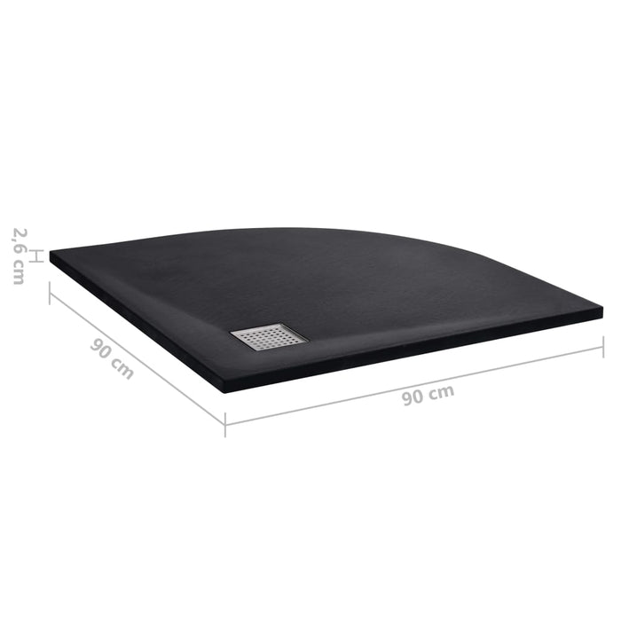 Shower Tray SMC Black 90x90 cm