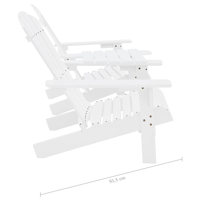 Садовый стул Adirondack из массива ели, белый