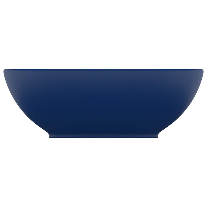 Luxury Basin Oval-shaped Matt Dark Blue 40x33 cm Ceramic