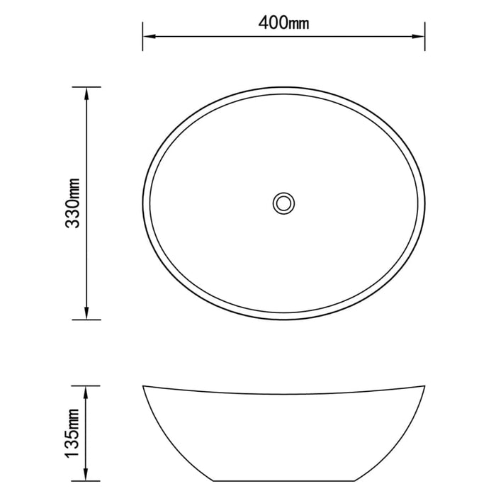 Luxury Basin Oval-shaped Matt Dark Blue 40x33 cm Ceramic