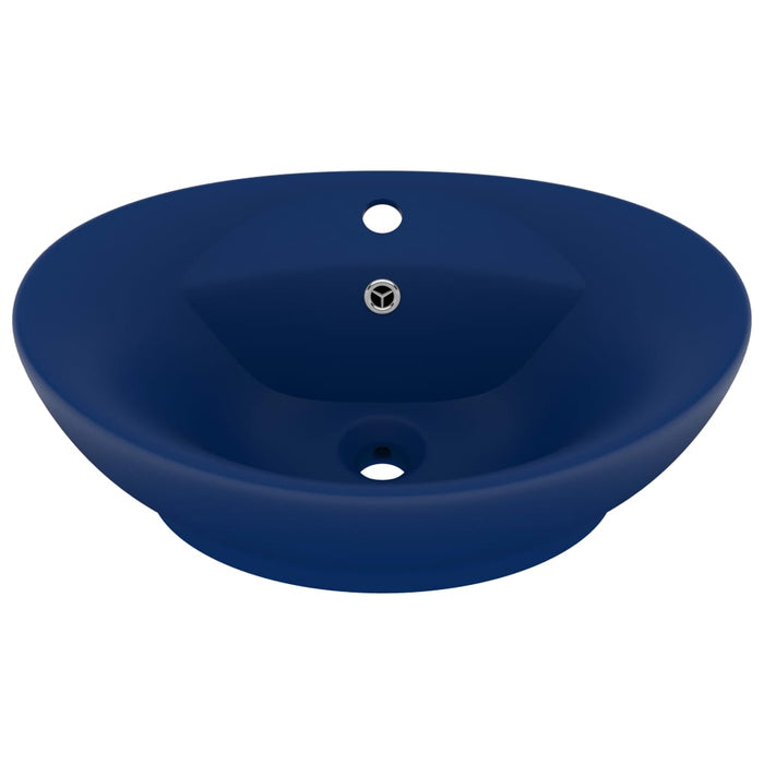 Роскошная раковина Overflow Oval Matt Dark Blue 58.5x39 см Керамика